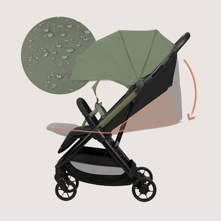 Poussette ultra-compacte julie air légère et pliable, compatible avion Beige sand+Black onyx+Green sage+Grey stone 16 - vertbaudet enfant 