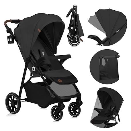 Poussette tout-terrain emma one 6-48 mois avec grandes roues et pliage rapide Beige sand+Green forest+Grey stone 13 - vertbaudet enfant 