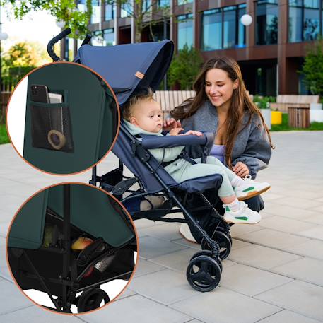 Poussette canne compacte elia légère 6-36 mois avec moustiquaire Beige taupe+Black onyx+Brown chocolate+Green graphite 24 - vertbaudet enfant 