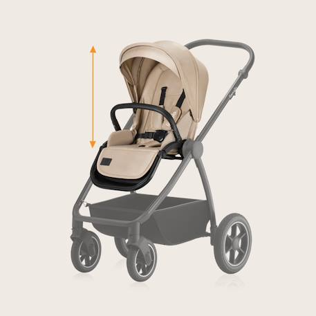 Poussette 3en1 meril jusqu’à 22 kg avec nacelle, siège-auto, sac et accessoires Beige sand+Black onyx+Grey stone 6 - vertbaudet enfant 