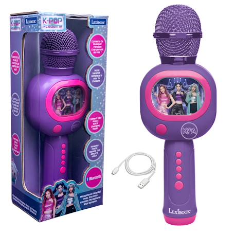 Karaoke microphone sans fil k-pop academy - microphone lumineux avec haut-parleur Purple/blue/pink 1 - vertbaudet enfant 