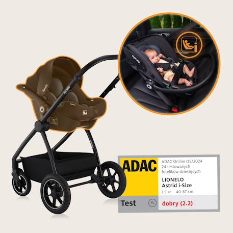 Poussette 3en1 meril jusqu’à 22 kg avec nacelle, siège-auto, sac et accessoires Beige sand+Black onyx+Grey stone 5 - vertbaudet enfant 