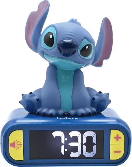 Réveil avec veilleuse lumineuse Stitch en 3d et effets sonores BLEU 1 - vertbaudet enfant 