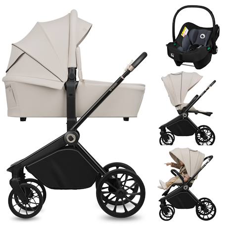 Poussette trio mika plus jusqu’à 4 ans avec nacelle, siège-auto et accessoires Beige sand+Black onyx+Green olive+Grey stone+Mocha mousse 1 - vertbaudet enfant 
