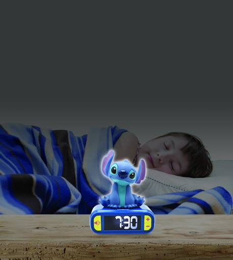 Réveil avec veilleuse lumineuse Stitch en 3d et effets sonores BLEU 4 - vertbaudet enfant 
