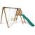 Portique en bois carré 3 agrès balançoire bébé, face à face et toboggan trefle Marron 3 - vertbaudet enfant 