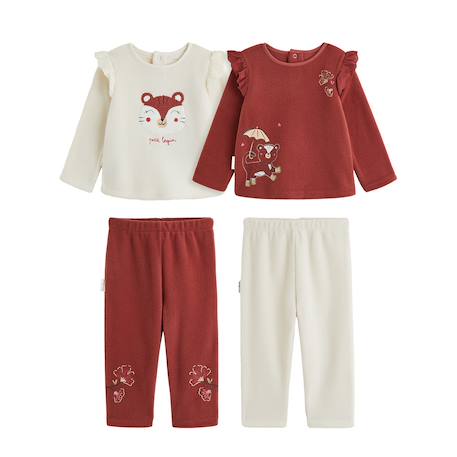 Lot de 2 pyjamas enfant 2 pièces en polaire léa Rose 2 - vertbaudet enfant 