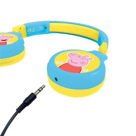 Casque 2 en 1 peppa pig bluetooth et filaire confortable et pliable avec limitation de son BLEU 3 - vertbaudet enfant 
