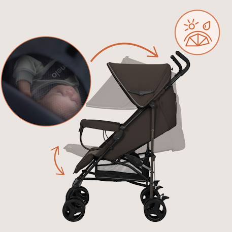 Poussette canne compacte elia légère 6-36 mois avec moustiquaire Beige taupe+Black onyx+Brown chocolate+Green graphite 17 - vertbaudet enfant 