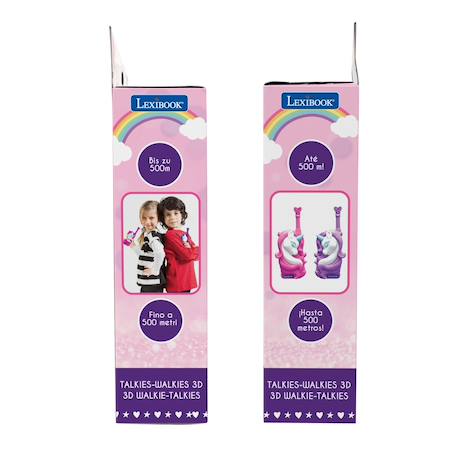 Talkies-walkies Portée 500m Licornes 3d, 2 Canaux de Communication, clip ceinture ROSE 3 - vertbaudet enfant 