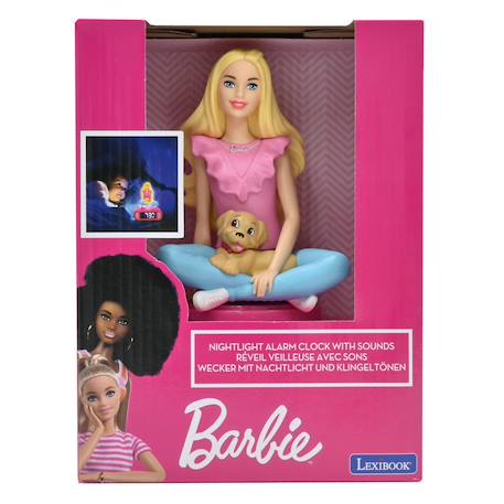 Réveil avec veilleuse barbie en 3d ROSE 3 - vertbaudet enfant 