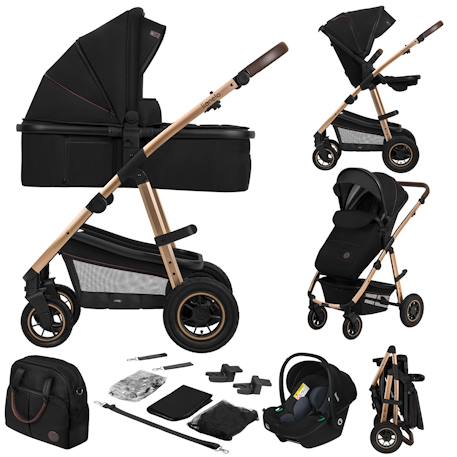 Poussette 3en1 amber jusqu’à 22 kg avec nacelle, siège-auto, sac et accessoires Beige sand+Black onyx+Black silver+Brown chocolate+Green forest+Grey graphite 7 - vertbaudet enfant 