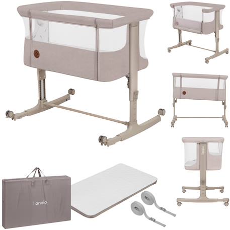 Lit cododo berceau 3en1 Aurora avec matelas et sac Beige cappuccino+Beige taupe+Green sage+Grey concrete+Grey monument 1 - vertbaudet enfant 