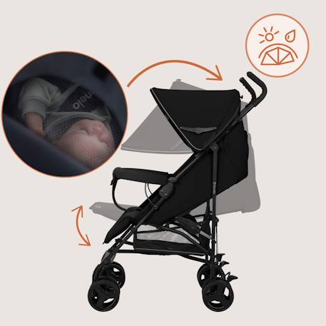 Poussette canne compacte elia légère 6-36 mois avec moustiquaire Beige taupe+Black onyx+Brown chocolate+Green graphite 11 - vertbaudet enfant 