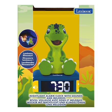 Réveil avec veilleuse dinosaure en 3d VERT 3 - vertbaudet enfant 