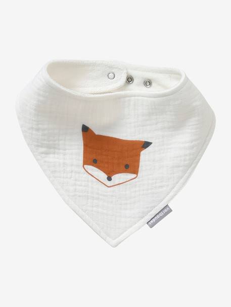 Lot 3 bavoirs bandanas en gaze de coton Bord de mer+Broceliande+Dans les bois+Hanoi+Hérisson+Hygge+lot renard+Mon coeur+Tanzanie 35 - vertbaudet enfant 
