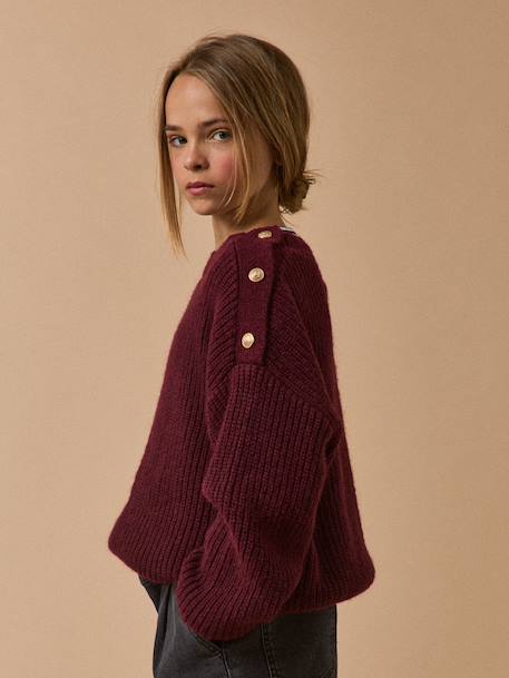 Pull perlée bordeaux 5 - vertbaudet enfant 