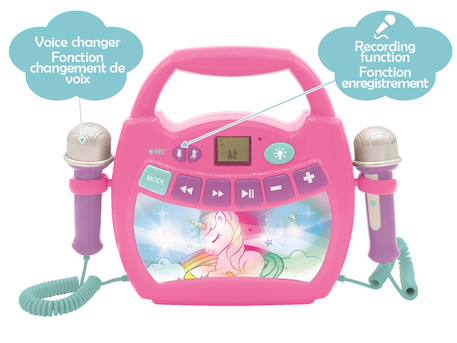 Enceinte bluetooth licorne avec micros ROSE 5 - vertbaudet enfant 