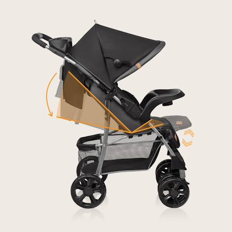 Poussette tout-terrain emma 6-36 mois avec sac et pliage rapide Coral pink+Green emerald+Grey dove+Pink scandi+Stone 30 - vertbaudet enfant 