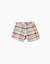 Jupe-short en sergé de coton à carreaux Blanc 3 - vertbaudet enfant 