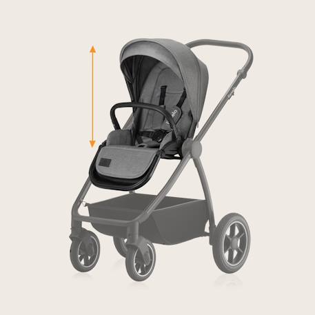 Poussette 3en1 meril jusqu’à 22 kg avec nacelle, siège-auto, sac et accessoires Beige sand+Black onyx+Grey stone 18 - vertbaudet enfant 