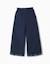 Pantalon en coton à jambe large avec fleurs brodées Bleu foncé 2 - vertbaudet enfant 