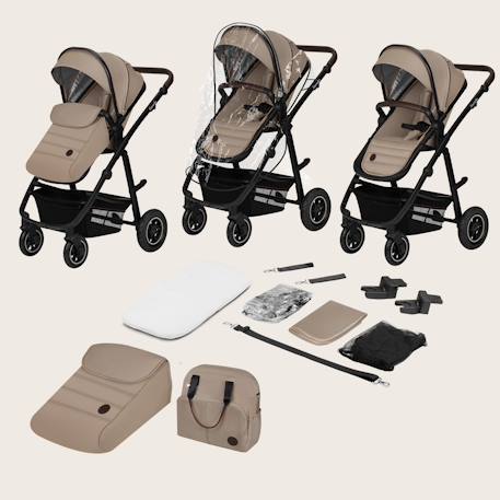 Poussette 3en1 amber jusqu’à 22 kg avec nacelle, siège-auto, sac et accessoires Beige sand+Black onyx+Black silver+Brown chocolate+Green forest+Grey graphite 6 - vertbaudet enfant 