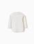T-shirt à manches longues côtelé avec col à volants Blanc+Rose 2 - vertbaudet enfant 