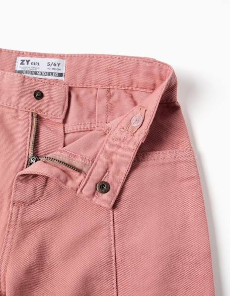 Pantalon en sergé à jambe large avec poches cargo Rose 3 - vertbaudet enfant 