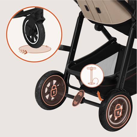 Poussette 3en1 amber jusqu’à 22 kg avec nacelle, siège-auto, sac et accessoires Beige sand+Black onyx+Black silver+Brown chocolate+Green forest+Grey graphite 3 - vertbaudet enfant 