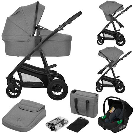Poussette trio lionelo bianka - jusqu'à 22kg - pack poussette, nacelle, siège auto et accessoires Beige sand+Beige taupe+Black onyx+Grey stone 19 - vertbaudet enfant 