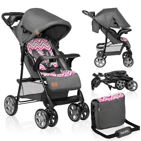 Poussette tout-terrain emma 6-36 mois avec sac et pliage rapide Coral pink+Green emerald+Grey dove+Pink scandi+Stone 19 - vertbaudet enfant 