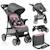 Poussette tout-terrain emma 6-36 mois avec sac et pliage rapide Coral pink+Green emerald+Grey dove+Pink scandi+Stone 19 - vertbaudet enfant 