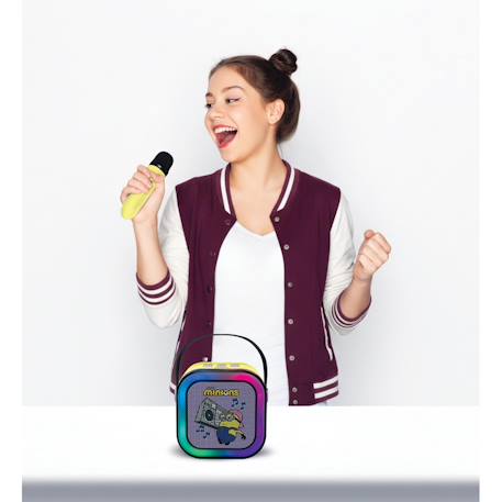 Enceinte karaoké portable minions avec un microphone sans fil Jaune 3 - vertbaudet enfant 