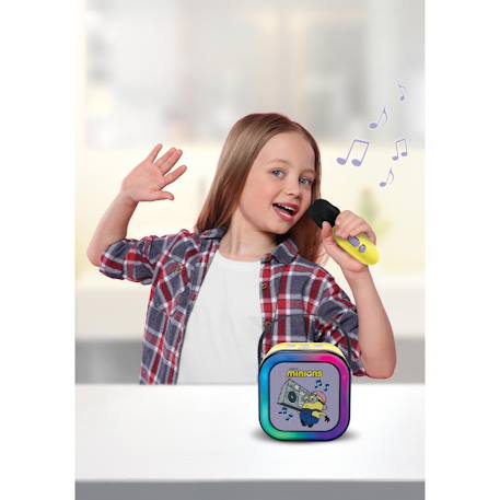 Enceinte karaoké portable minions avec un microphone sans fil Jaune 4 - vertbaudet enfant 
