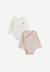 Lot de 2 bodies bébé manches longues ouverture croisée miette Rose 1 - vertbaudet enfant 