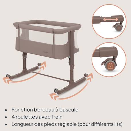 Lit cododo berceau 3en1 Aurora avec matelas et sac Beige cappuccino+Beige taupe+Green sage+Grey concrete+Grey monument 10 - vertbaudet enfant 