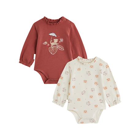 Lot de 2 bodies bébé manches longues léa Rose 2 - vertbaudet enfant 