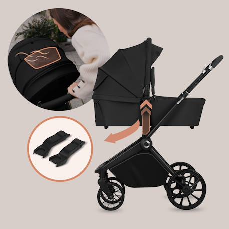 Poussette trio mika plus jusqu’à 4 ans avec nacelle, siège-auto et accessoires Beige sand+Black onyx+Green olive+Grey stone+Mocha mousse 9 - vertbaudet enfant 