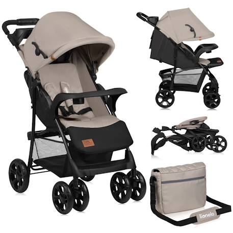 Poussette tout-terrain emma 6-36 mois avec sac et pliage rapide Beige latte+Coral pink+Green emerald+Grey dove 1 - vertbaudet enfant 