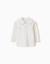 T-shirt à manches longues côtelé avec col à volants Blanc+Rose 1 - vertbaudet enfant 