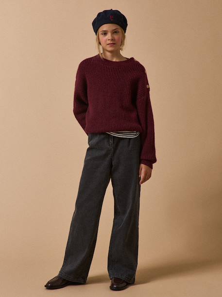 Pull perlée bordeaux 4 - vertbaudet enfant 