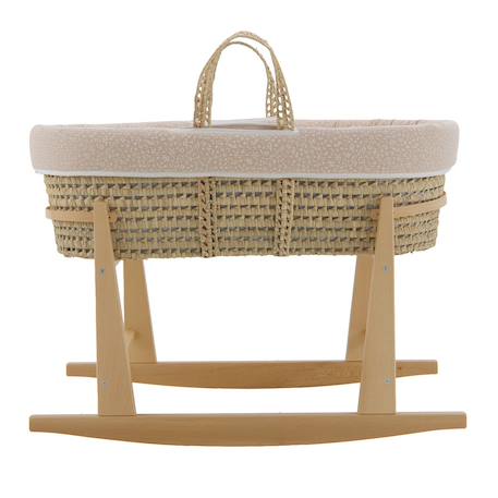 Couffin bébé matelassé avec support en bois Rose/blanc+Rose/naturel 7 - vertbaudet enfant 