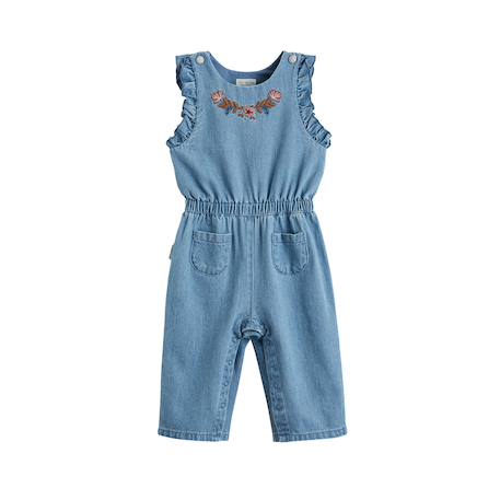 Salopette bébé en jean cléo Bleu 2 - vertbaudet enfant 