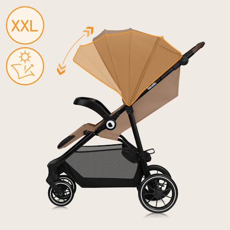 Poussette tout-terrain emma one 6-48 mois avec grandes roues et pliage rapide Beige sand+Green forest+Grey stone 5 - vertbaudet enfant 
