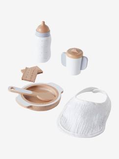 Idées cadeaux bébés et enfants-Set accessoires repas poupon en bois FSC®