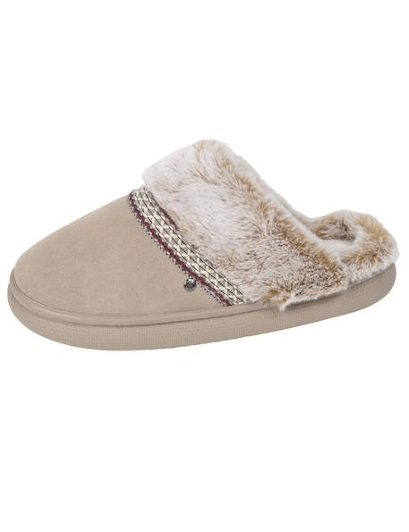 Chaussons mules cuir semelle bloup extra confort Beige+Camel 4 - vertbaudet enfant 