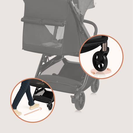 Poussette ultra-compacte julie air légère et pliable, compatible avion Grey stone 4 - vertbaudet enfant 