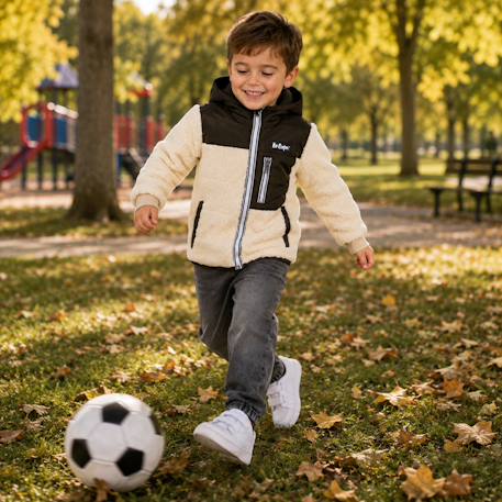 Parka garçon  avec poche sur le devant Kaki+Marine 2 - vertbaudet enfant 