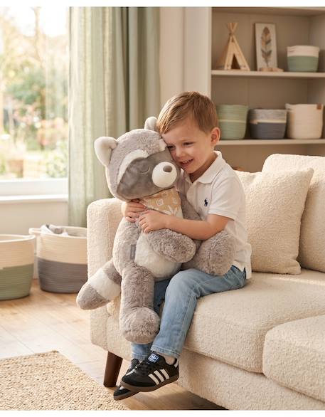 Peluche raton laveur raku 60 cm Ecru 2 - vertbaudet enfant 